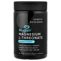 Sports Research, Magtein®, Magnesium L- Threonate 90 caps | Magniy L-treonat, 90 ta oʻsimlik kapsulasi (1 kapsulada 666 mg)