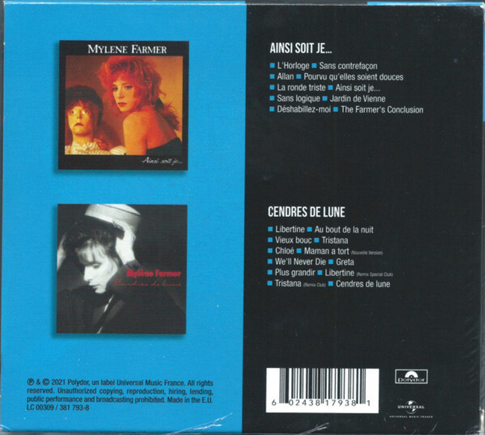 Mylene Farmer — Ainsi Soit Je... / Cendres De Lune (CD)