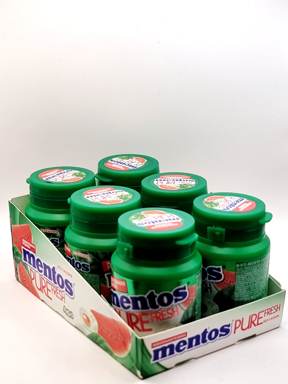 Mentos жевательная резинка Pure fresh Арбуз, (54х6) 324 г