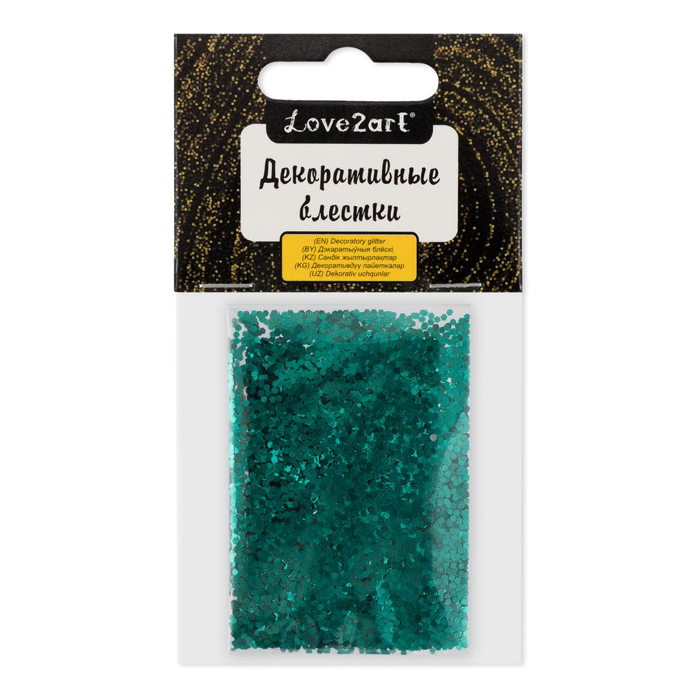 Блестки декоративные 1 мм, 25 г (5х5 г), 4.5 мл, 33 изумрудный/emerald, Love2art GLIS-01 Блестки декоративные 1 мм, 25 г (5х5 г), 4.5 мл, 33 изумрудный/emerald, Love2art GLIS-01