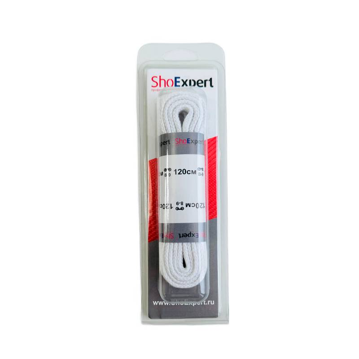 SHOExpert шнурки Эластичные средние 120см Белые блистер 4120-24 1126