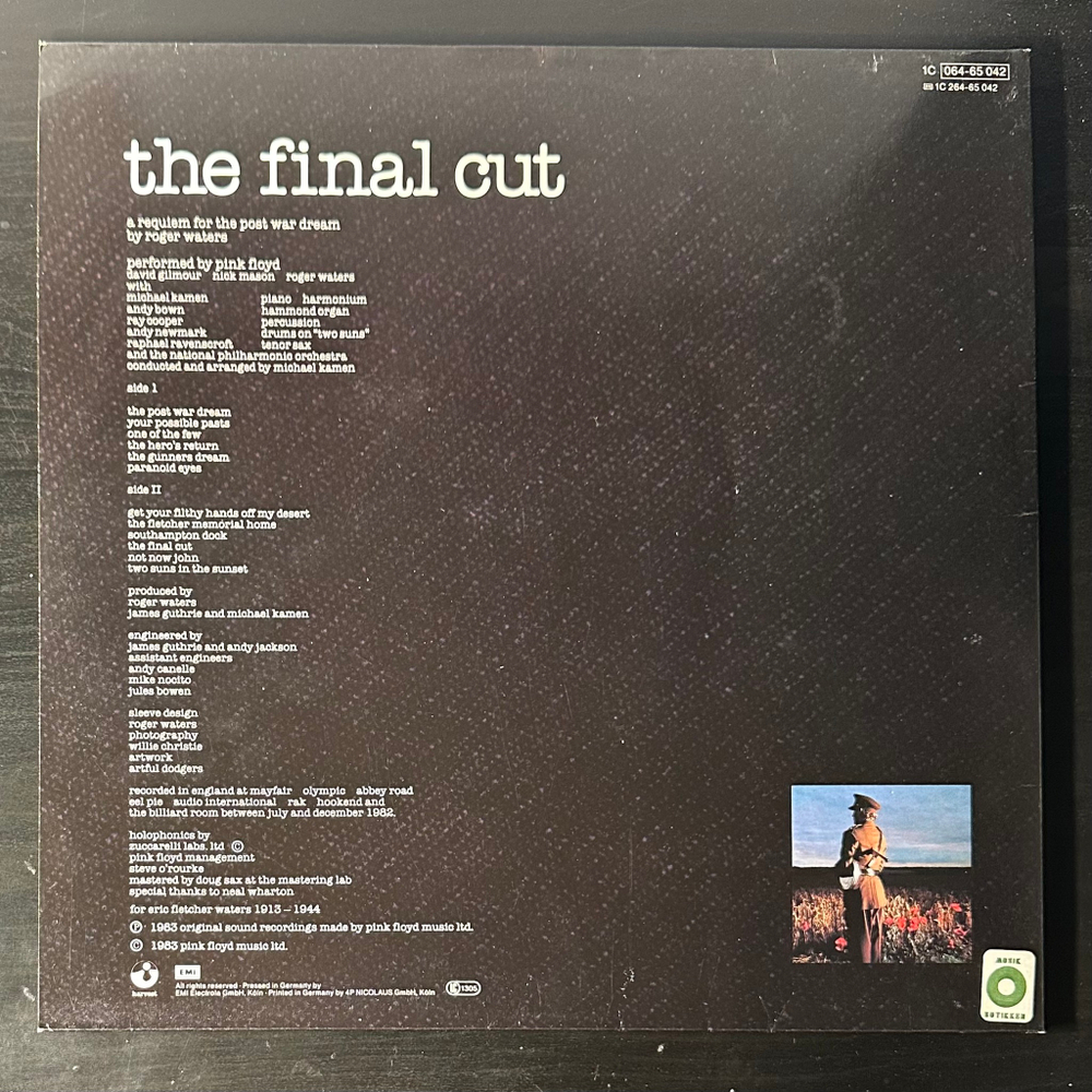 Pink Floyd – The Final Cut (Германия 1983г.)