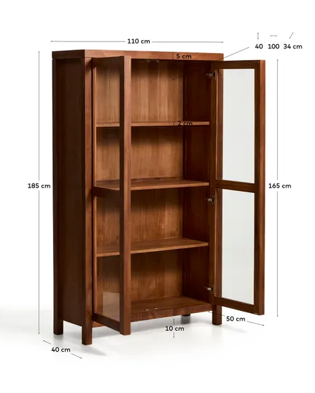 Витрина Norani 185х110 см, массив акации