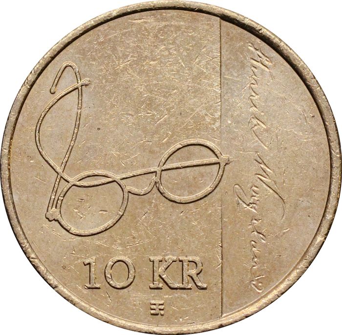 10 крон 2008 Норвегия «200 лет со дня рождения Генрика Вергеланна»