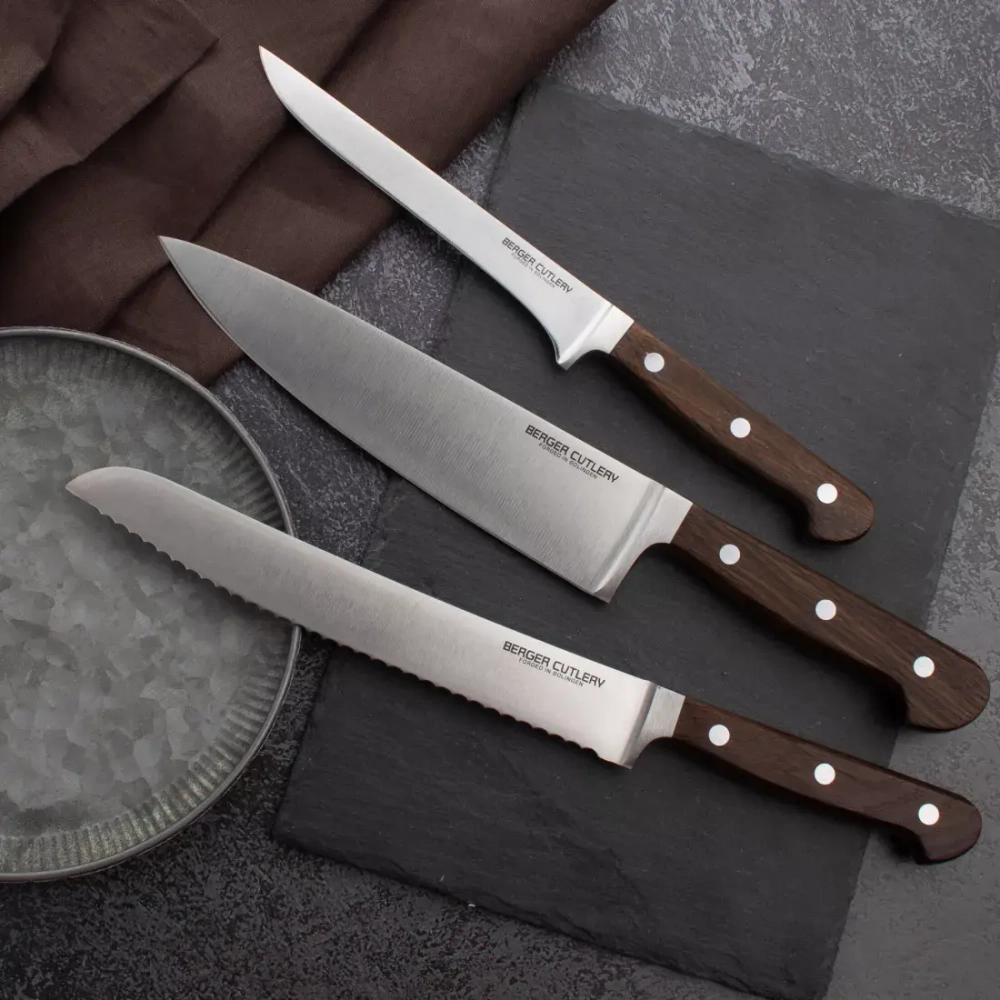 Нож для хлеба 20см Berger Cutlery Classic Smoked Oak