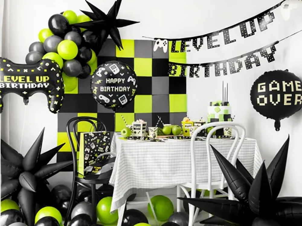 Шар-круг с джойстиками "С Днем Рождения" [Happy Birthday] (35см)