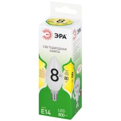 Лампа светодиодная ЭРА GREEN LINE LED B35-8W-830-E14 GL 8Вт свеча теплый свет E14 | Лампы cветодиодные Свеча (B/C)
