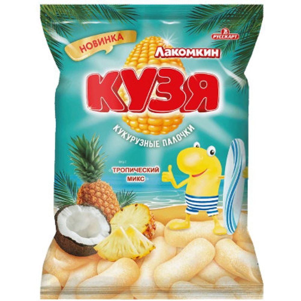 Кукурузные палочки Кузя Лакомкин со вкусом Троп Микс 100г