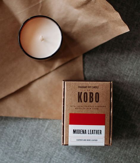 Modena Leather, свеча Woodblock, Kobo Candles