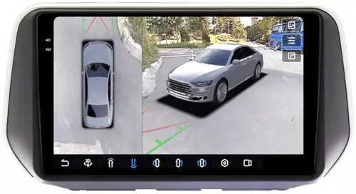 Магнитола для Hyundai Santa Fe 4 2018-2020 - FarCar BX1124M-360 монитор 10.36" 2K QLED на Android 13, Быстрая, CarPlay, 4G SIM-слот, 4 камеры в комплекте