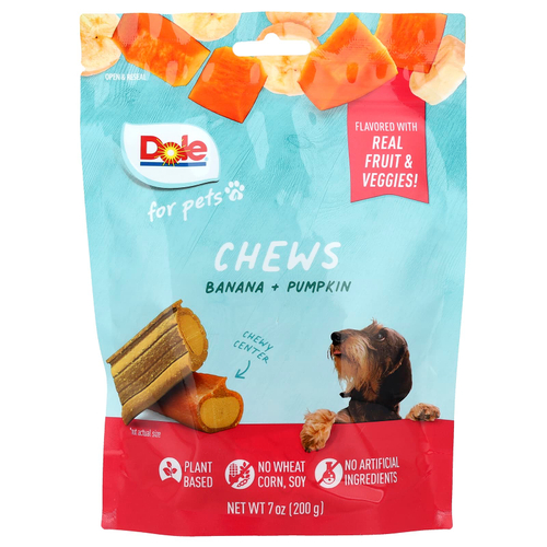 Dole for Pets, жевательные таблетки с бананом и тыквой, 200 г (7 унций)