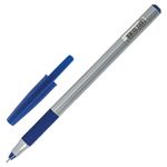 Ручка шариковая с грипом BRAUBERG "i-STICK POINT", 1шт, СИНЯЯ, корпус серый, игольчатый узел 0,7 мм, линия письма 0,35 мм, 144021