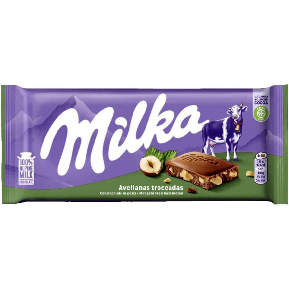 Шоколадная плитка Milka Hazelnuts 90г