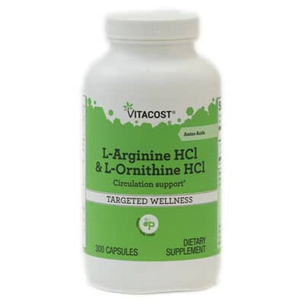 Vitacost, L-Arginine HCl &amp; L-Ornithine HCl, 300 Capsules