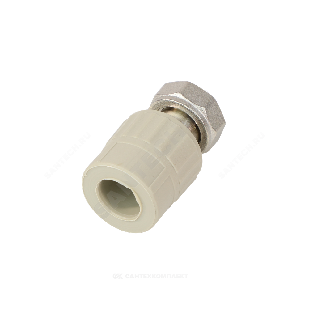 Муфта PP-R комбинированная серая Дн 20х1/2" с накидной гайкой VALFEX 10139020Г