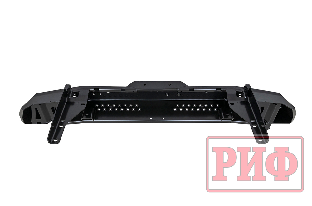 Бампер силовой задний Toyota Land Cruiser 200 2007-2012 с квадратом под фаркоп, калиткой, фонарями, подсветкой номера, стандарт РИФ