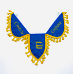Вымпел тройной Спаси и Сохрани (экокожа, синий с золотой вышивкой)