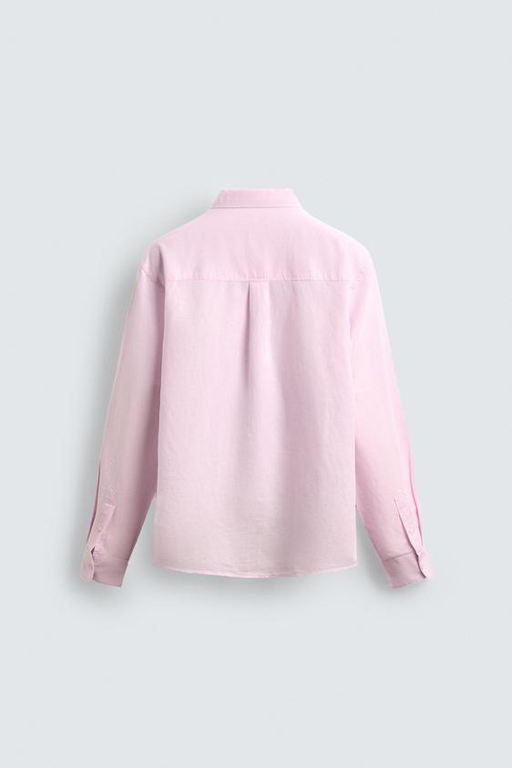 ZARА РУБАШКА REGULAR FIT ИЗ ЛЬНА И ХЛОПКА, РОЗОВЫЙ