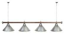 Лампа STARTBILLIARDS 4 пл. (плафоны хром,штанга золотая,фурнитура золото)