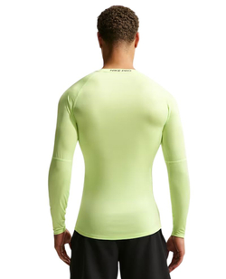 Теннисная футболка Nike Pro Dri-FIT Tight Long-Sleeve Fitness - light liquid lime/black
