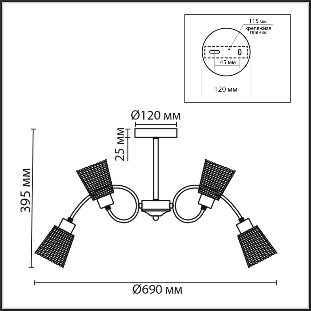 8154/8C COMFI LN26 108 медный/прозрачный, металл/стекло Потолочный светильник Е14 8*40W 220V IMANA
