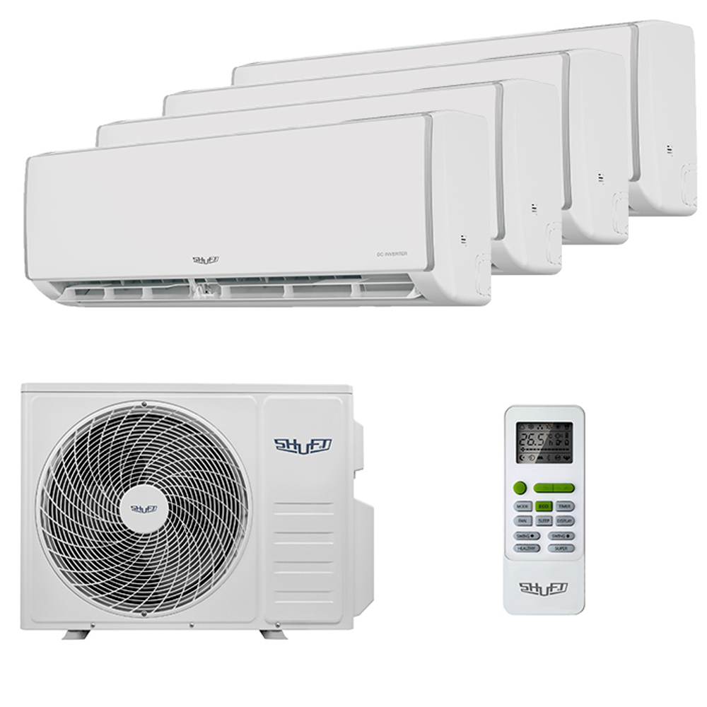 Мультисплит система на 4 комнаты Shuft SFMS/I-09 HB FMI/N8/In/white x 4 / SFMO/I-32 FMI-4/N8/Out