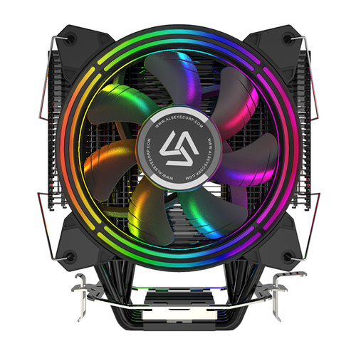 Кулер для CPU Alseye H120D V2.0, 2х120мм, 4-pin, Al+Cu, черный/FRGB, 800-2000rpm, 42.5CFM, 35.2дБ, 6-PIPE(прямой контакт), TDP 200Вт, INTEL 1700/1200/115x/775/2011, AMD AM5/AM4/AM3(+)/AM2(+)/FM2(+)/FM1, безвинтовое креплнение (AS.01.02.0009)