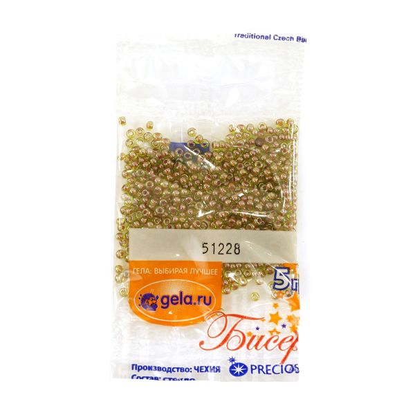 Бисер Preciosa 10/0, 50 г (10 шт по 5 г), цв.51228