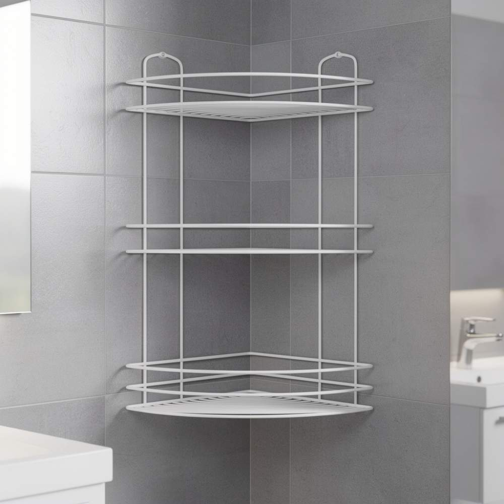 Полка угловая 3-х ярусная 21*21*41,5см "White", белый