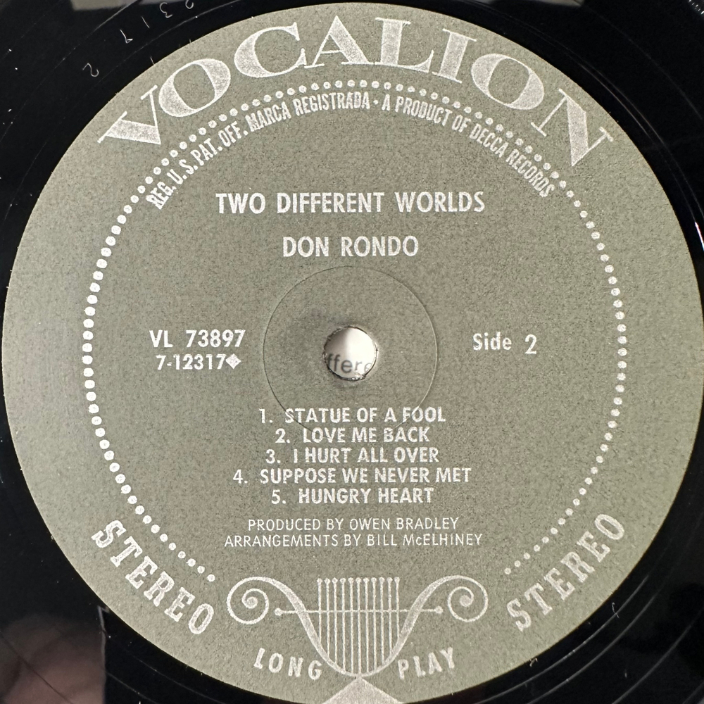 Don Rondo ‎– Two Different Worlds (США 1970г.)