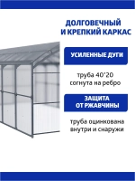 Теплица Агросфера-Прямостенная 3х4м из трубы 40х20мм, шаг 1м