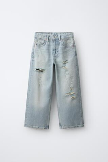 ZARA ДЖИНСЫ WIDE LEG, СИНИЙ