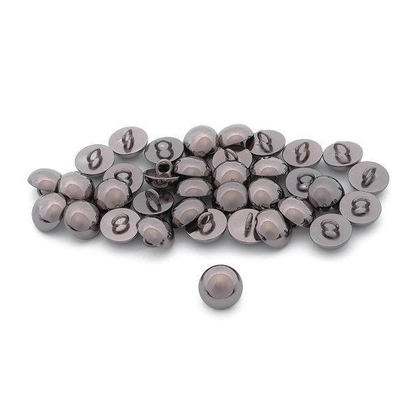 Пуговицы металл на ножке 18L=11 мм, Полусфера, (Pewter (олово (черный никель))), MEs-2014, 36 шт
