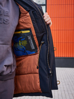 Парка зимняя с мехом теплая длинная