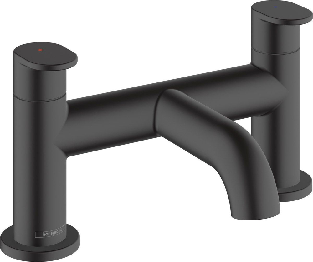 Смеситель на борт ванны Hansgrohe Vernis Blend на край ванны, на 2 отверстия матовый чёрный 71442670