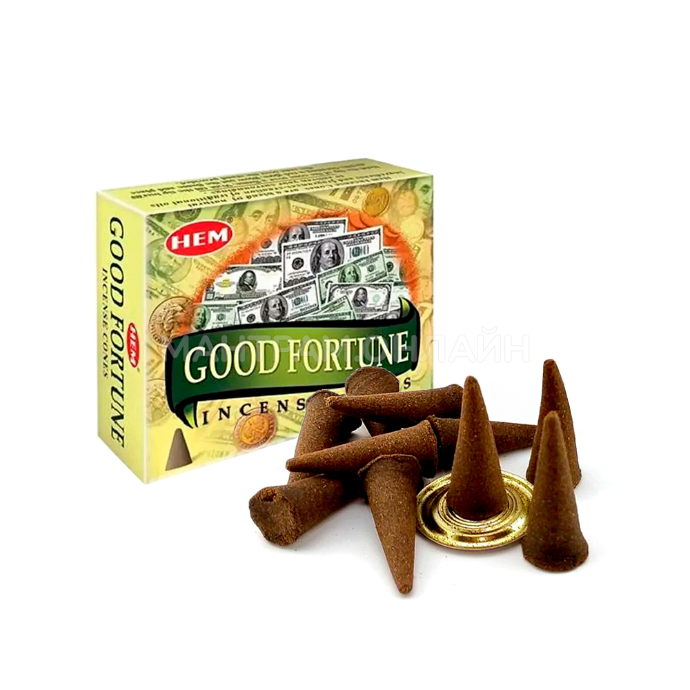 HEM Good Fortune Благовоние-конус Удача, 10 шт