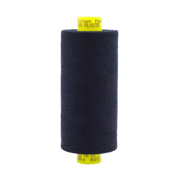 Нитка Gutermann Mara 150 (1000 метров), 1 кат., особо тонкая | 665 сине-черный