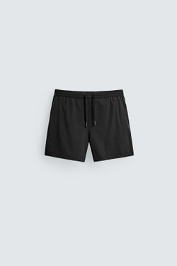 ZARA КОРОТКИЕ ПЛАВКИ ИЗ РЕЛЬЕФНОЙ ТКАНИ, ЧЕРНЫЙ