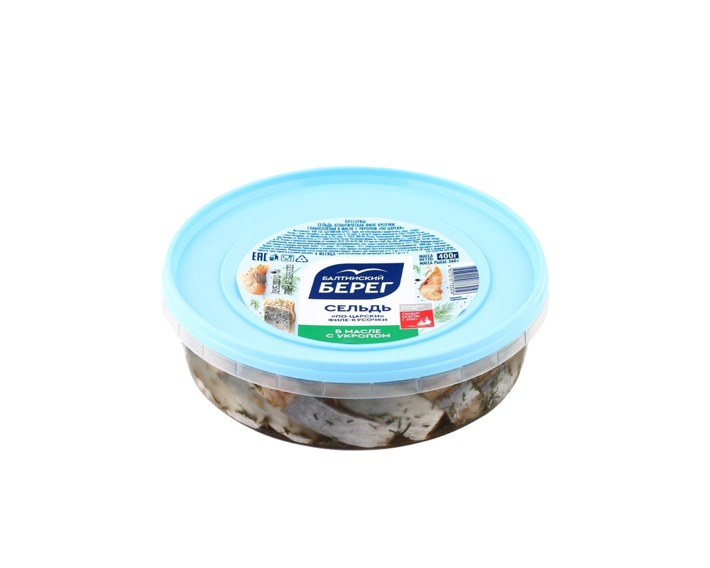 Сельдь Балтийский Берег По-Царски филе-кусок с укропом 400г