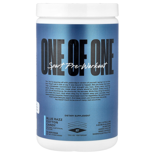 ONE OF ONE, Sport, предтренировочный комплекс, сладкая вата с голубой малиной, 502 г (17,72 унции)