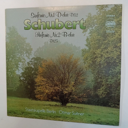 Винтажная виниловая пластинка LP Schubert Шуберт, Staatskapelle Berlin, Otmar Suitner Sinfonie Nr. 1 D Dur D 82 Sinfonie Nr. 2 B Dur D 125 (ГДР 1986)