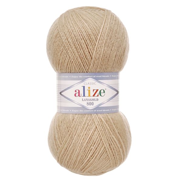 Пряжа Alize (Ализе) Lana Gold 800 / уп.5 мот. по 100 г, 800м, 005 бежевый A
