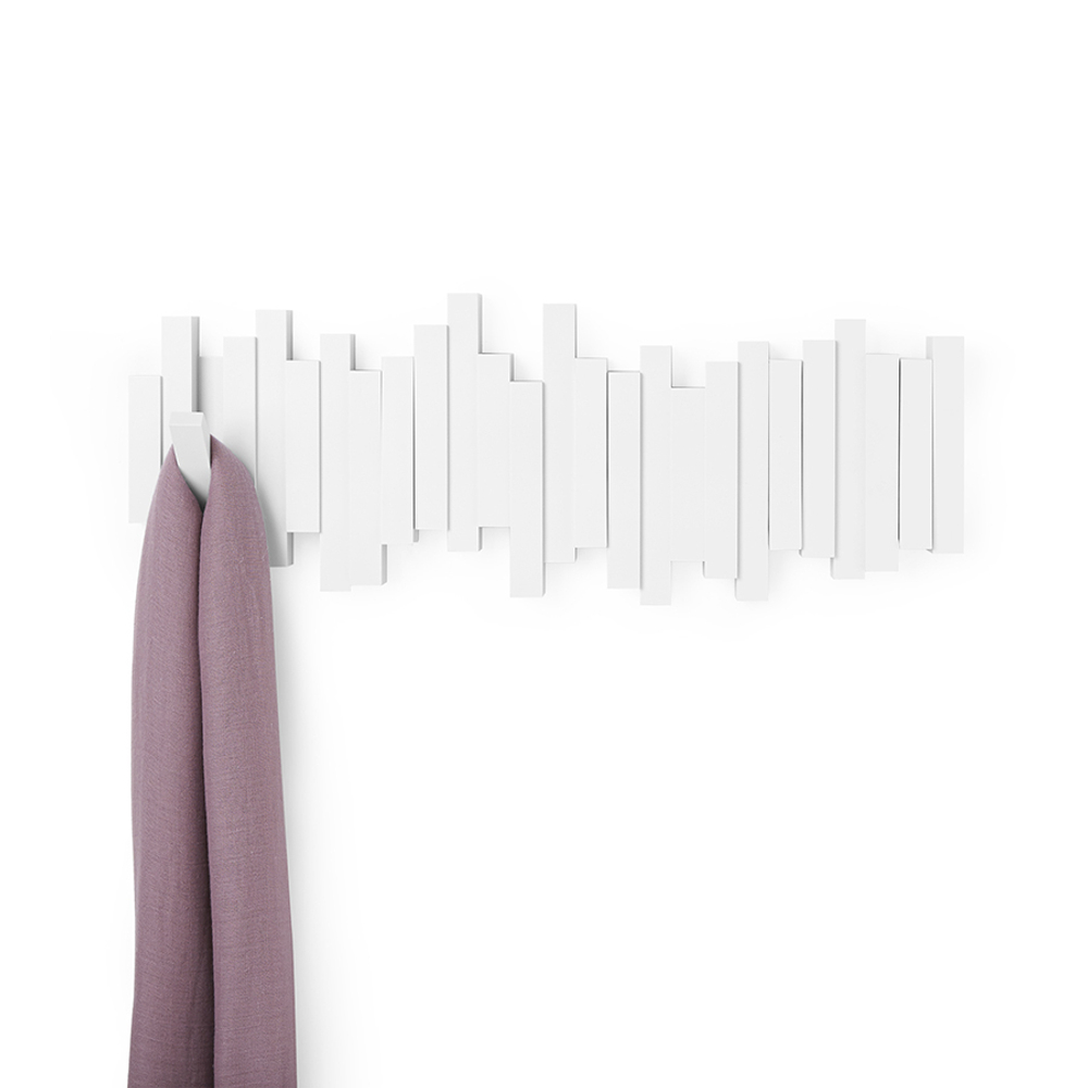 Настенная вешалка Sticks белая