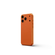 Чехол для iPhone 17 на магните - Зернистая кожа - Оранжевый