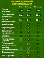 Система выращивания АГРОЛО Оптимальная Черная c аэратором, Настольная садовая ферма, Гидропоника