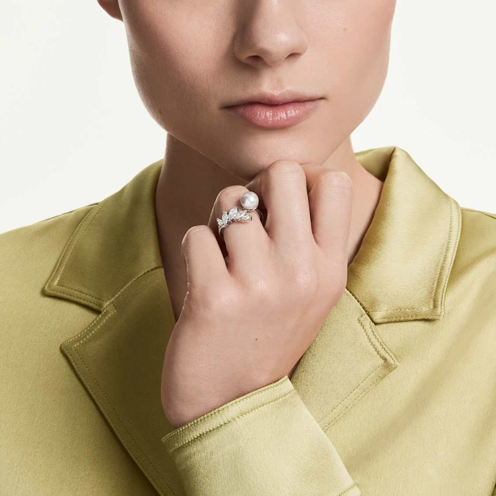 MESMERA:RING PEARL WHI/RHS 58
