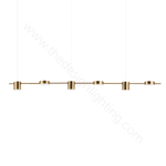 Pendant design lamp Linea  ( 6 lampshades,  Gold )