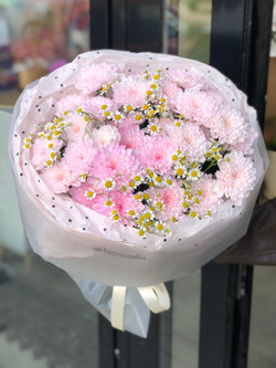 Нежно розовый Алтай с танацетумом