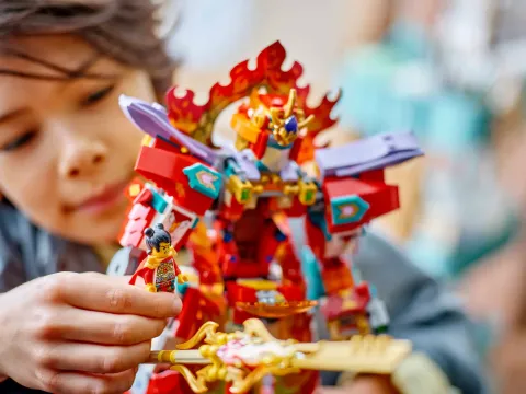 Конструктор LEGO Monkie Kid 80057 Боевой робот Нежы "Огненное кольцо"