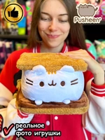 Мягкая игрушка Пушин Кот Кэт плюшевый котик сэндвич бисквит
